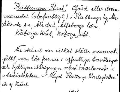 Bild på arkivkortet för arkivposten Kattunga Karl