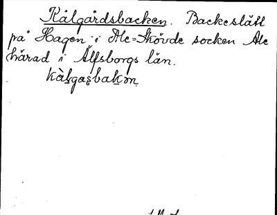 Bild på arkivkortet för arkivposten Kålgårdsbacken