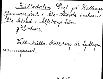 Bild på arkivkortet för arkivposten Källedalen