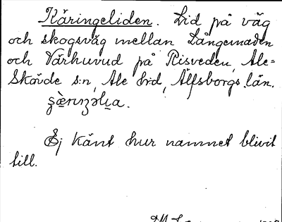 Bild på arkivkortet för arkivposten Käringeliden