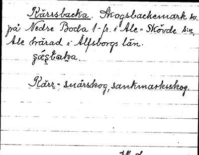 Bild på arkivkortet för arkivposten Kärrsbacka