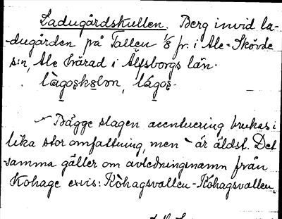Bild på arkivkortet för arkivposten Ladugårdskullen