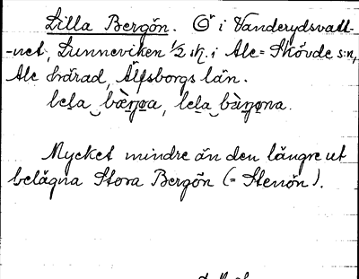 Bild på arkivkortet för arkivposten Lilla Bergön
