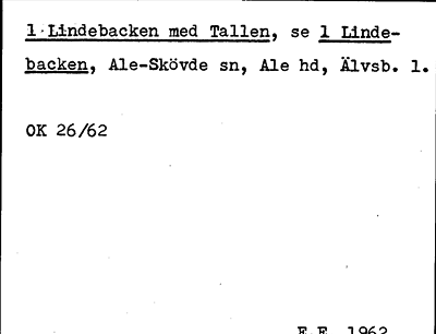 Bild på arkivkortet för arkivposten Lindebacken med Tallen, se 1 Lindebacken
