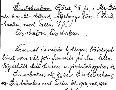 Bild på arkivkortet för arkivposten Lindebacken