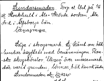Bild på arkivkortet för arkivposten Lundarsmaden