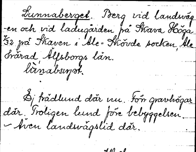 Bild på arkivkortet för arkivposten Lunnaberget