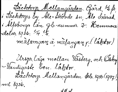 Bild på arkivkortet för arkivposten Låcktorp Mellangården