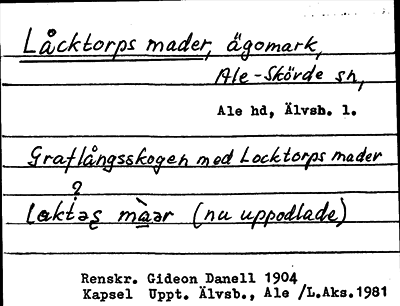 Bild på arkivkortet för arkivposten Låcktorps mader