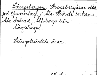 Bild på arkivkortet för arkivposten Långbergen
