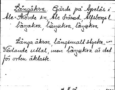 Bild på arkivkortet för arkivposten Långåkra