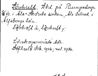 Bild på arkivkortet för arkivposten Lövhult