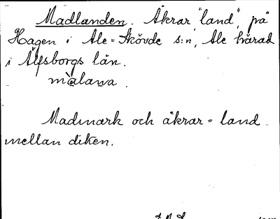 Bild på arkivkortet för arkivposten Madlanden