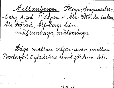 Bild på arkivkortet för arkivposten Mellombergen