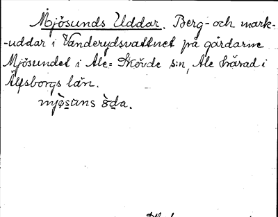 Bild på arkivkortet för arkivposten Mjösunds Uddar