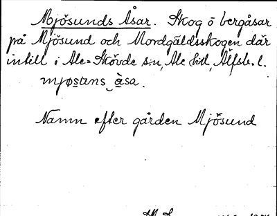 Bild på arkivkortet för arkivposten Mjösunds Åsar