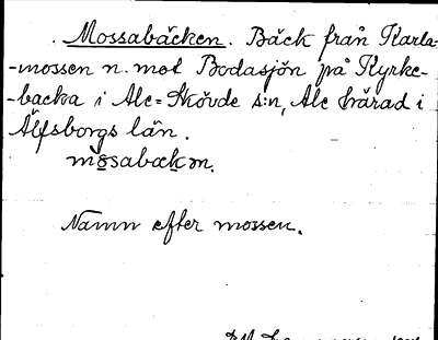 Bild på arkivkortet för arkivposten Mossabäcken