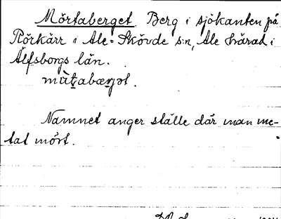 Bild på arkivkortet för arkivposten Mörtaberget
