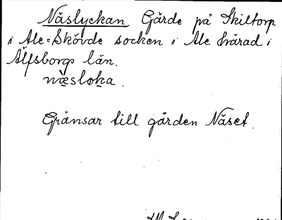 Bild på arkivkortet för arkivposten Näslyckan