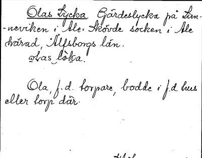Bild på arkivkortet för arkivposten Olas Lycka