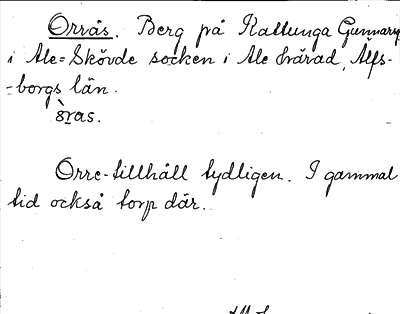 Bild på arkivkortet för arkivposten Orrås