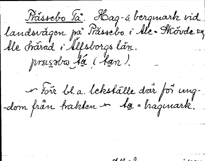 Bild på arkivkortet för arkivposten Prässebo Tå