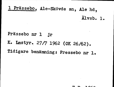 Bild på arkivkortet för arkivposten Prässebo