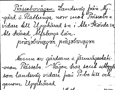 Bild på arkivkortet för arkivposten Prässebovägen