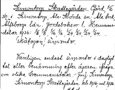 Bild på arkivkortet för arkivposten Simontorp Skattegården