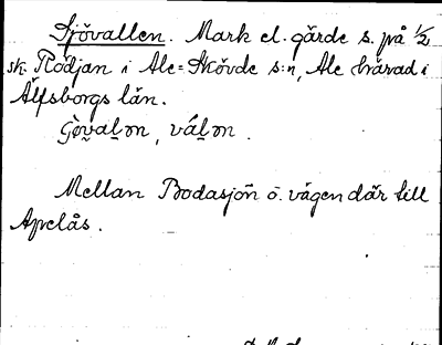 Bild på arkivkortet för arkivposten Sjövallen