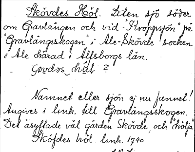 Bild på arkivkortet för arkivposten Skövdes Höl