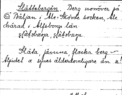 Bild på arkivkortet för arkivposten Slättebergen