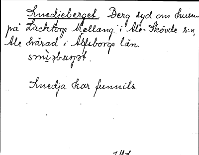 Bild på arkivkortet för arkivposten Smedjeberget
