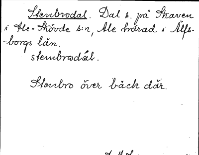 Bild på arkivkortet för arkivposten Stenbrodal