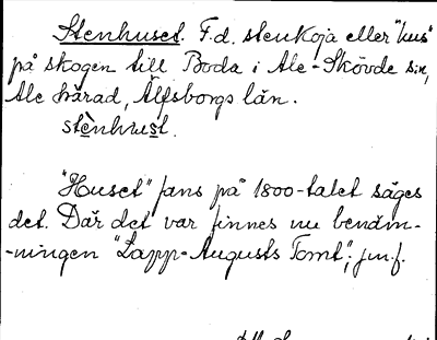 Bild på arkivkortet för arkivposten Stenhuset