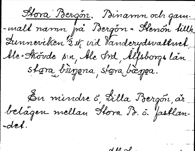 Bild på arkivkortet för arkivposten Stora Bergön