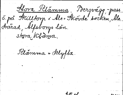 Bild på arkivkortet för arkivposten Stora Klämma