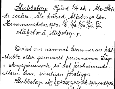 Bild på arkivkortet för arkivposten Stubbetorp