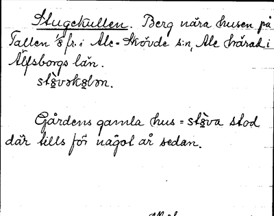 Bild på arkivkortet för arkivposten Stugekullen