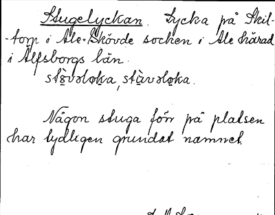 Bild på arkivkortet för arkivposten Stugelyckan