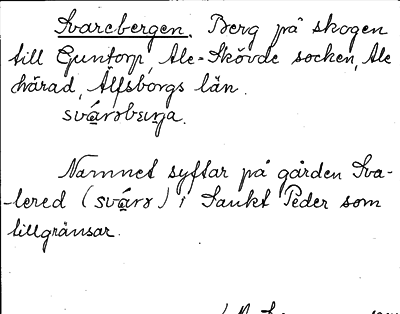 Bild på arkivkortet för arkivposten Svarebergen