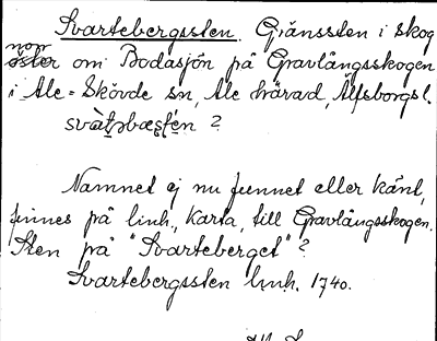 Bild på arkivkortet för arkivposten Svartebergssten