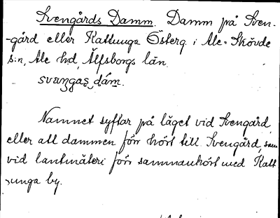 Bild på arkivkortet för arkivposten Svengårds Damm