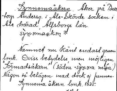Bild på arkivkortet för arkivposten Synnemaåkern