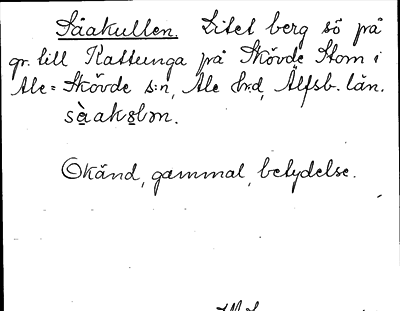 Bild på arkivkortet för arkivposten Såakullen