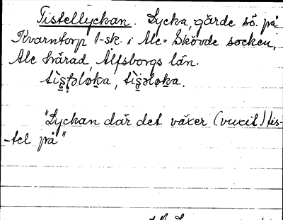Bild på arkivkortet för arkivposten Tistellyckan