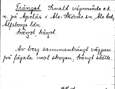 Bild på arkivkortet för arkivposten Tränget