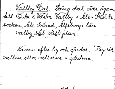 Bild på arkivkortet för arkivposten Vallby Dal