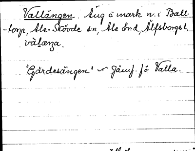 Bild på arkivkortet för arkivposten Vallängen