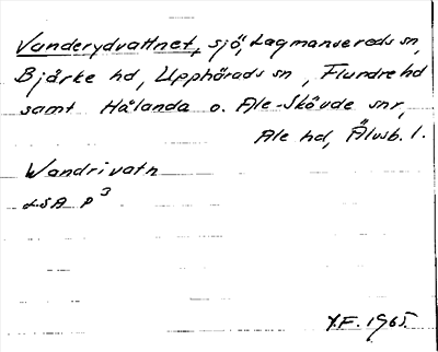 Bild på arkivkortet för arkivposten Vanderydvattnet